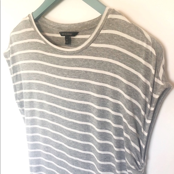 BANANA REPUBLIC | grey and white striped top.  size M NWOT - Picture 8 of 14